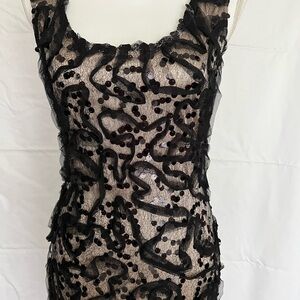 Ya Los Angeles Black Cream Mini Dress